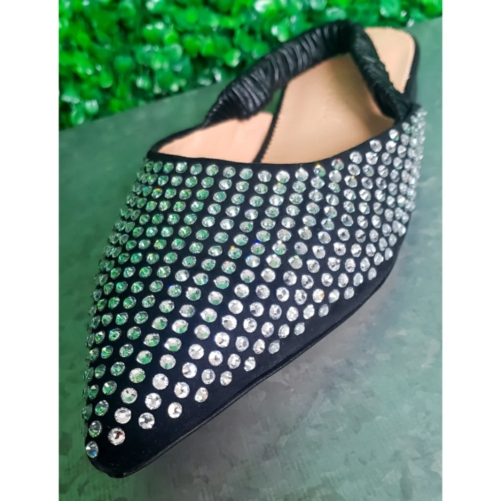 6. J.Crew Crystal stretchy slingback mules